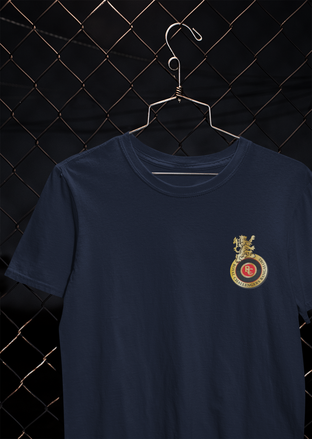 Rcb Logo Side Pocket Mens Half Sleeves T-shirt- KidsFashionVilla