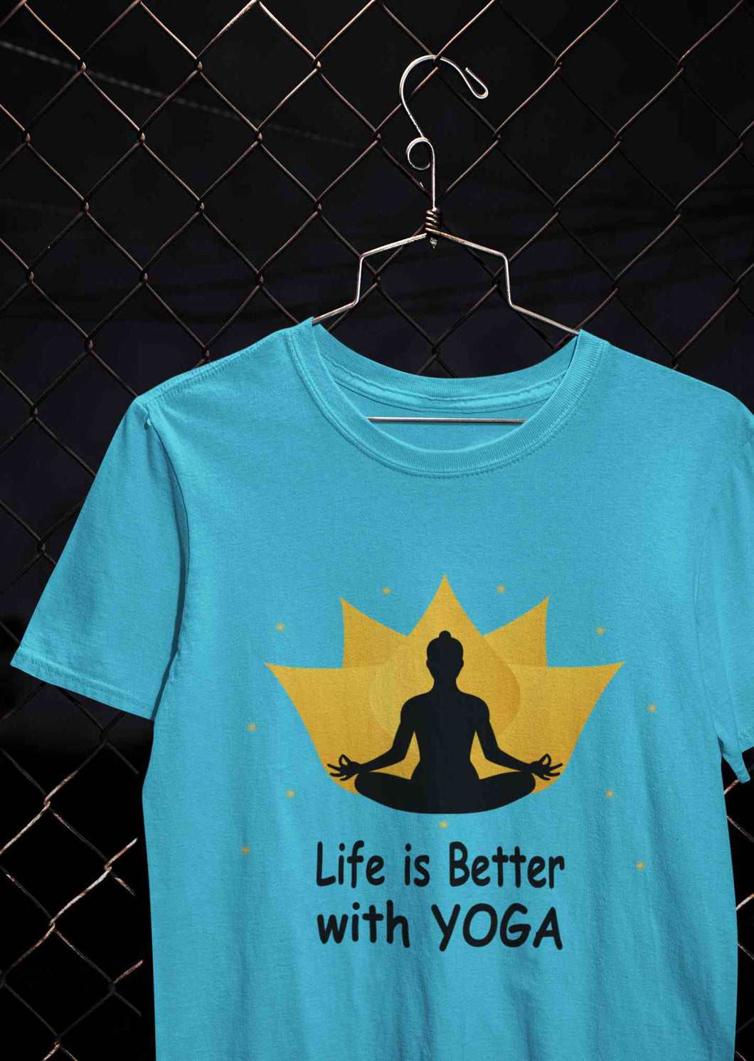 Life Is Better With Yoga Mens Half Sleeves T-shirt- KidsFashionVilla
