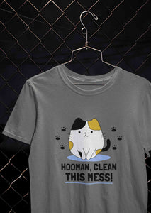 Human Clean This Mess Funny Women Half Sleeves T-shirt- KidsFashionVilla