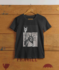 Statue Of Liberty Print Women Half Sleeves T-shirt- KidsFashionVilla