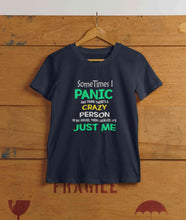 Load image into Gallery viewer, Crazy Person Funny Quotes Women Half Sleeves T-shirt- KidsFashionVilla
