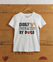 Load image into Gallery viewer, Easily Distracted By Dogs Mens Half Sleeves T-shirt- KidsFashionVilla
