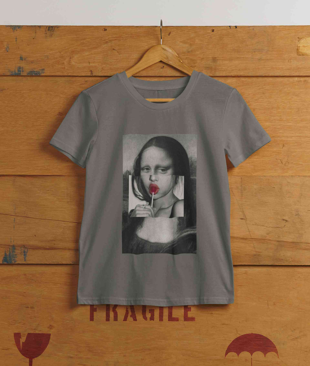 Lollipop Mona Lisa Women Half Sleeves T-shirt- KidsFashionVilla