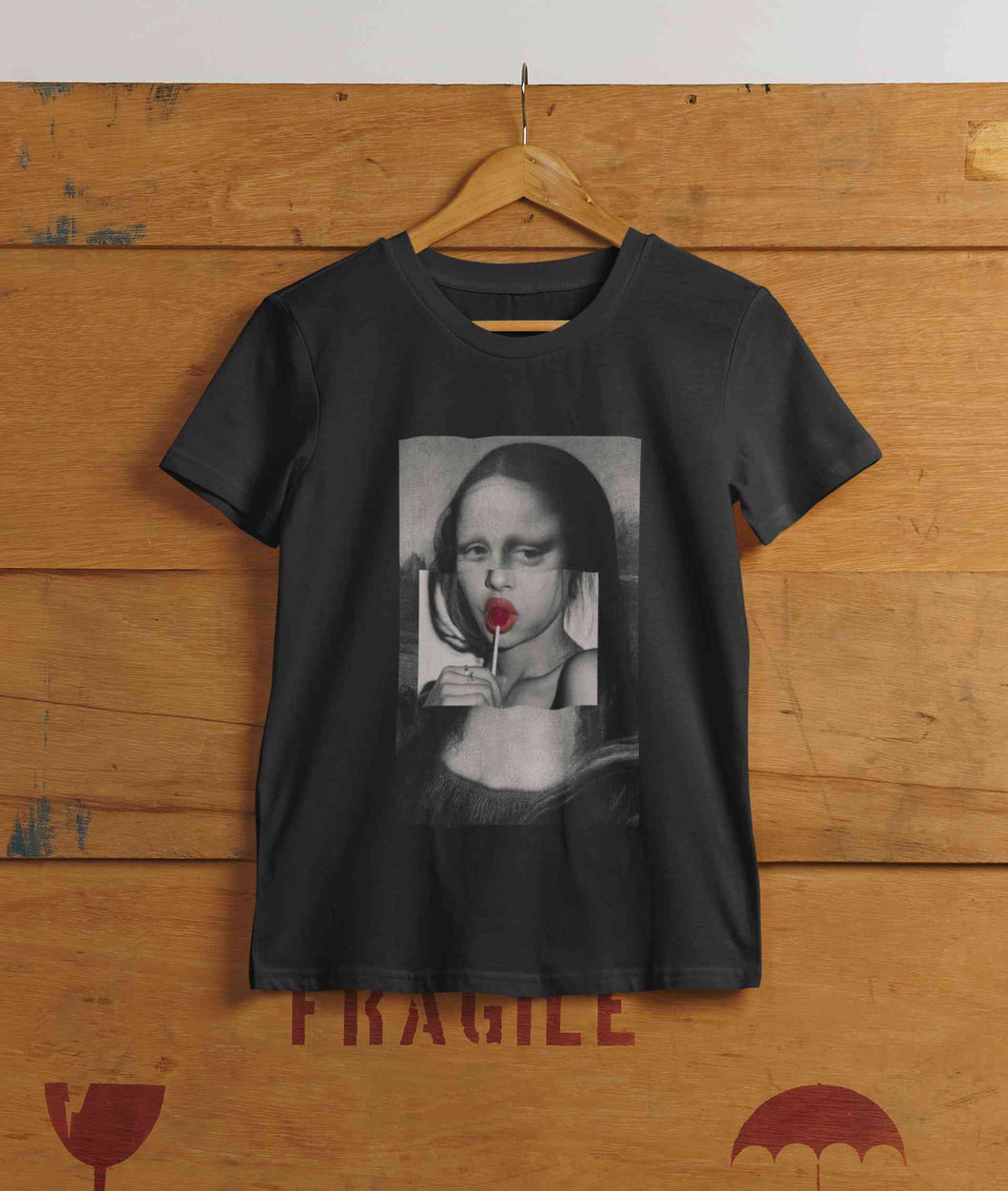 Lollipop Mona Lisa Women Half Sleeves T-shirt- KidsFashionVilla