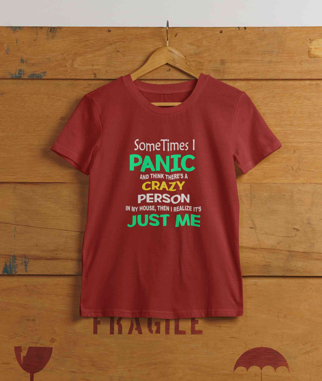 Crazy Person Funny Quotes Mens Half Sleeves T-shirt- KidsFashionVilla