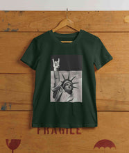 Load image into Gallery viewer, Statue Of Liberty Print Women Half Sleeves T-shirt- KidsFashionVilla
