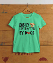 Load image into Gallery viewer, Easily Distracted By Dogs Mens Half Sleeves T-shirt- KidsFashionVilla
