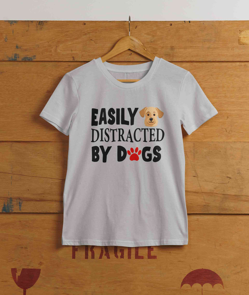 Easily Distracted By Dogs Mens Half Sleeves T-shirt- KidsFashionVilla