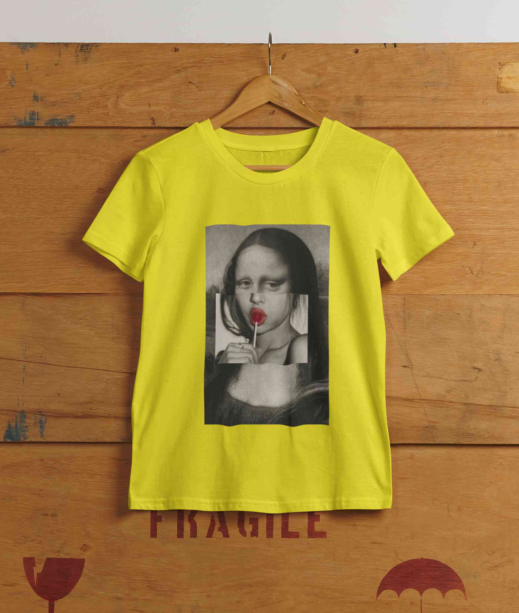 Lollipop Mona Lisa Women Half Sleeves T-shirt- KidsFashionVilla
