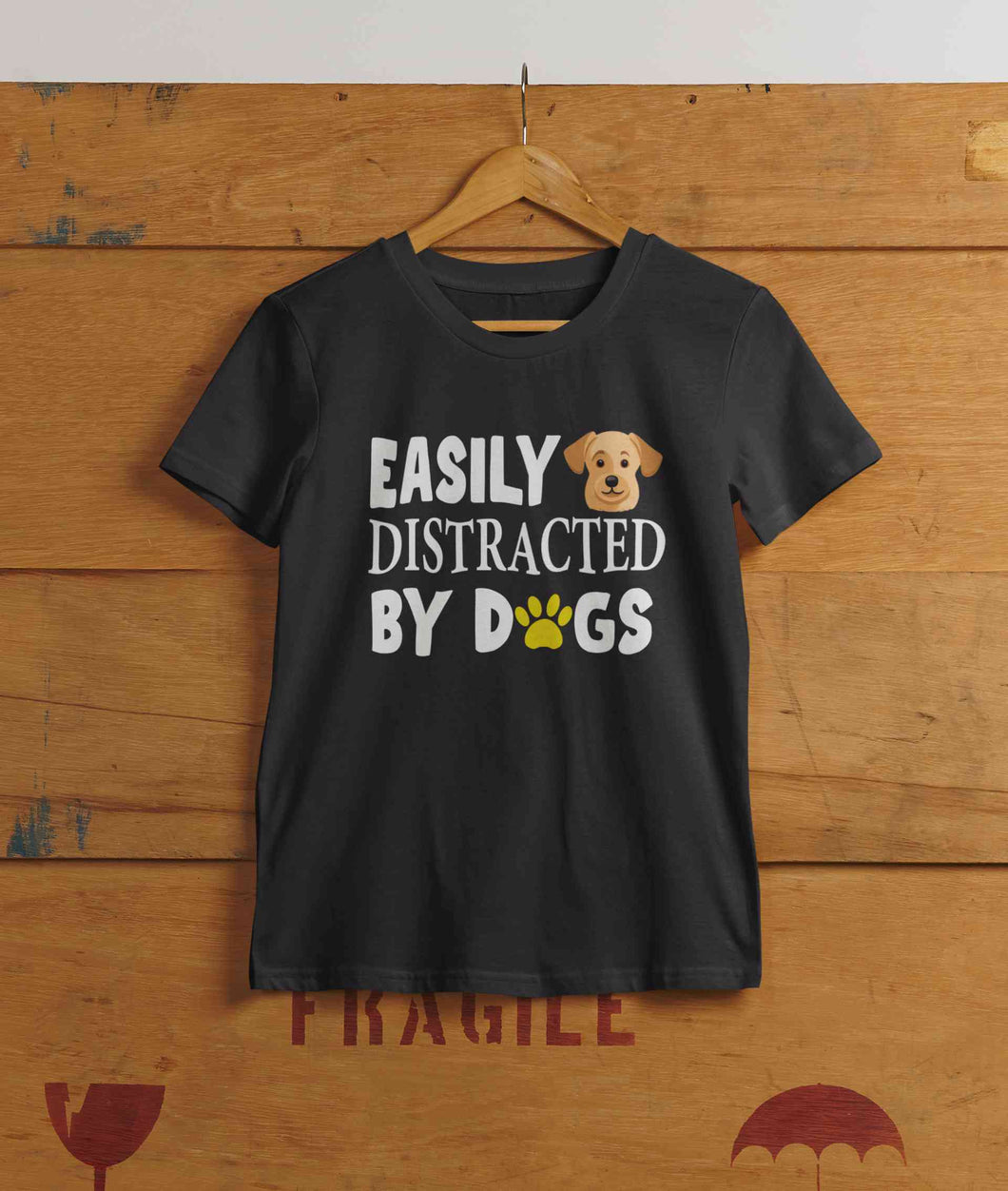 Easily Distracted By Dogs Mens Half Sleeves T-shirt- KidsFashionVilla