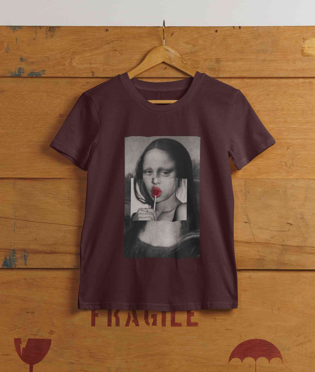 Lollipop Mona Lisa Women Half Sleeves T-shirt- KidsFashionVilla