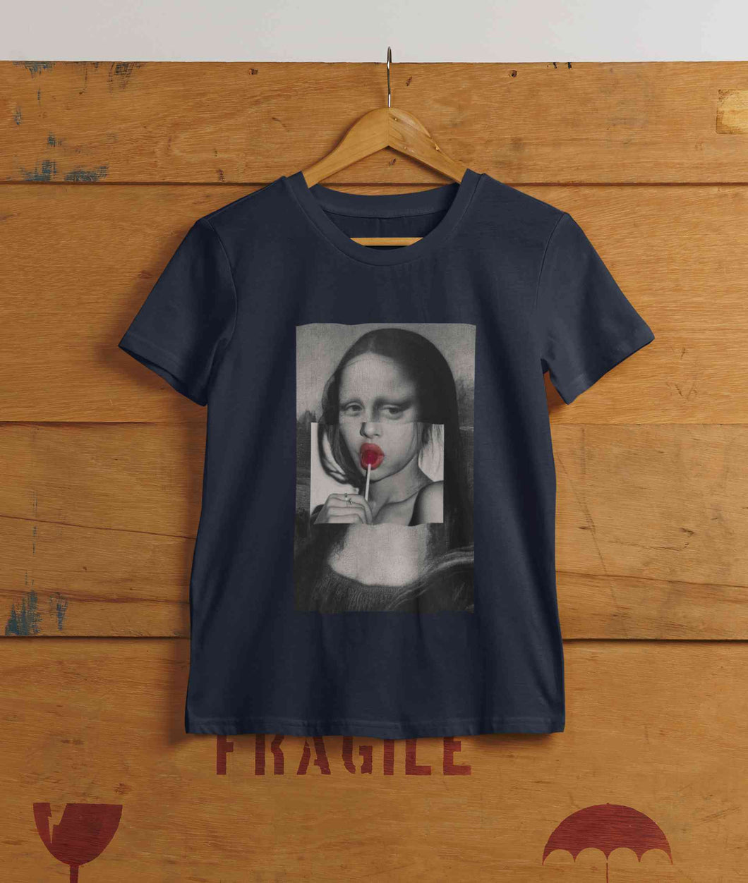 Lollipop Mona Lisa Women Half Sleeves T-shirt- KidsFashionVilla