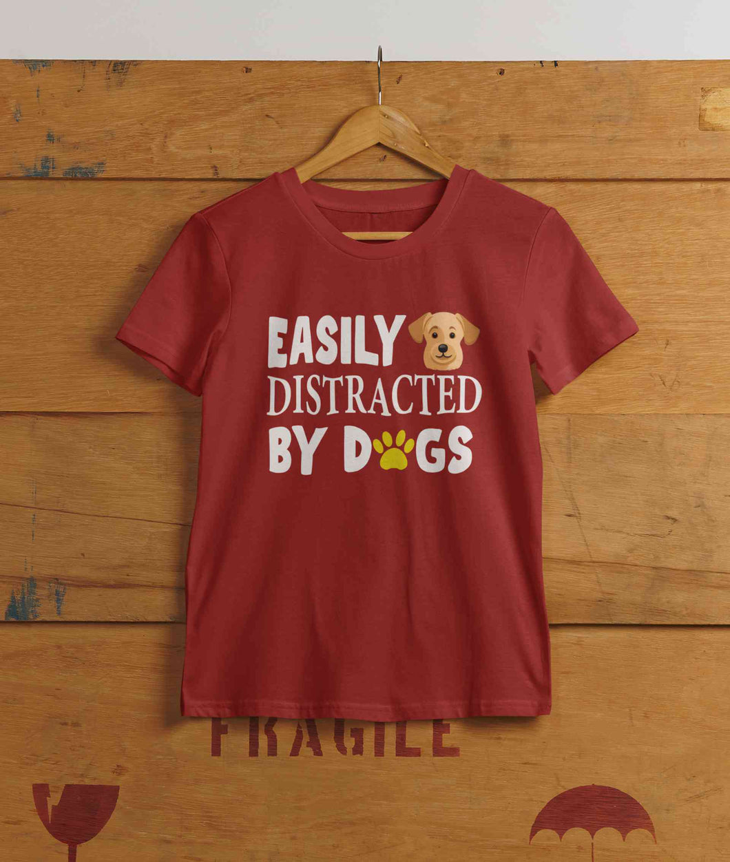 Easily Distracted By Dogs Mens Half Sleeves T-shirt- KidsFashionVilla