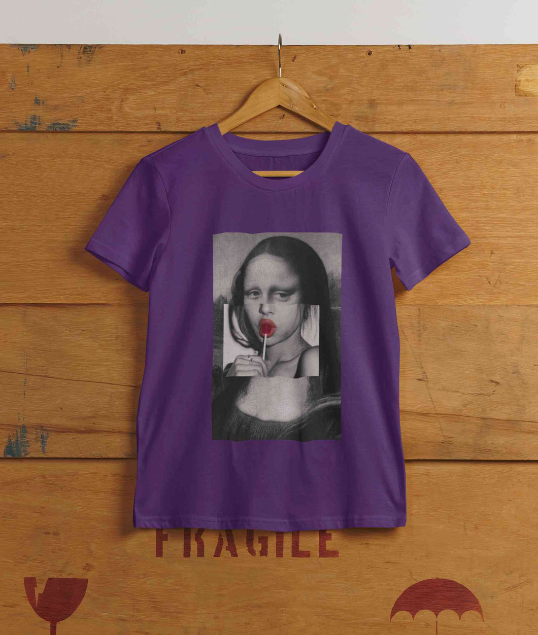 Lollipop Mona Lisa Women Half Sleeves T-shirt- KidsFashionVilla