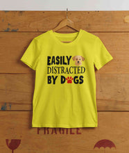 Load image into Gallery viewer, Easily Distracted By Dogs Mens Half Sleeves T-shirt- KidsFashionVilla
