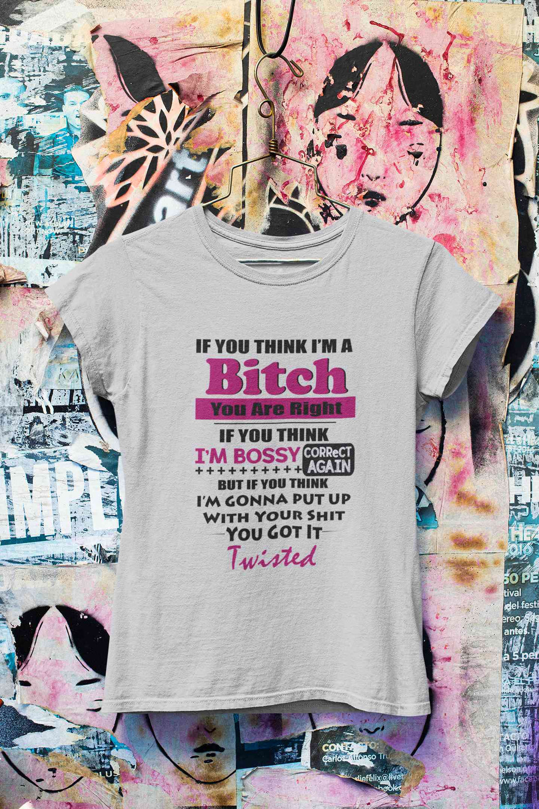 Bossy Bitch Attitude Women Half Sleeves T-shirt- KidsFashionVilla