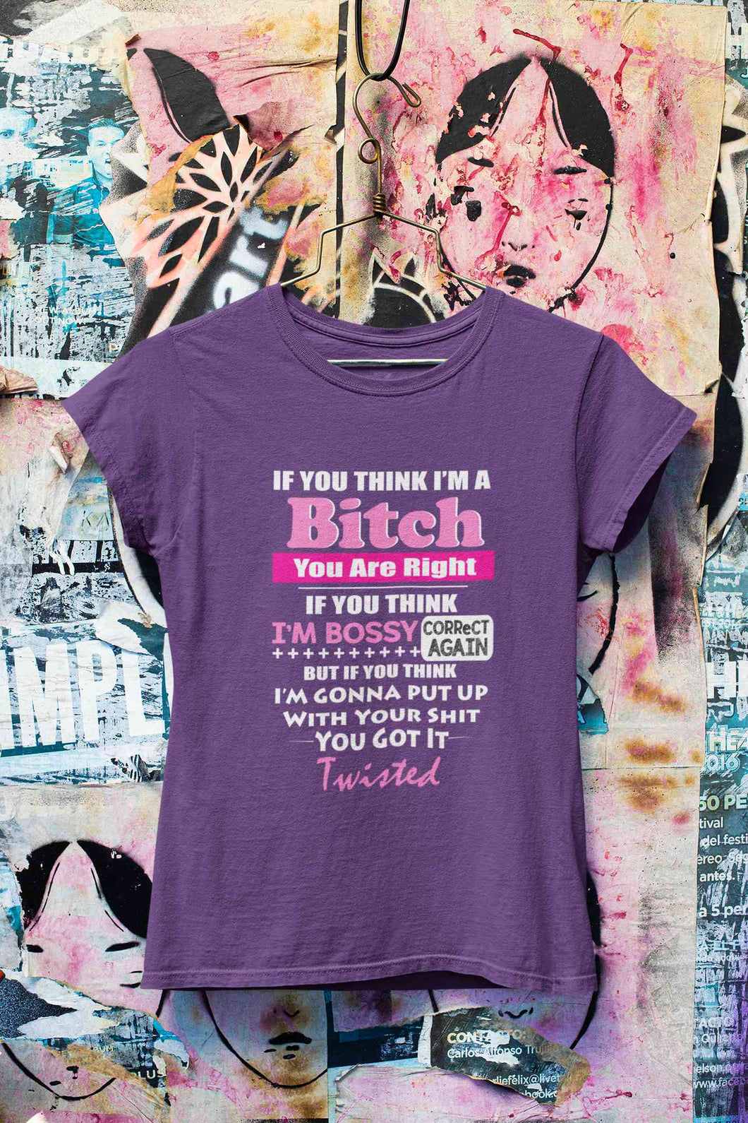 Bossy Bitch Attitude Women Half Sleeves T-shirt- KidsFashionVilla