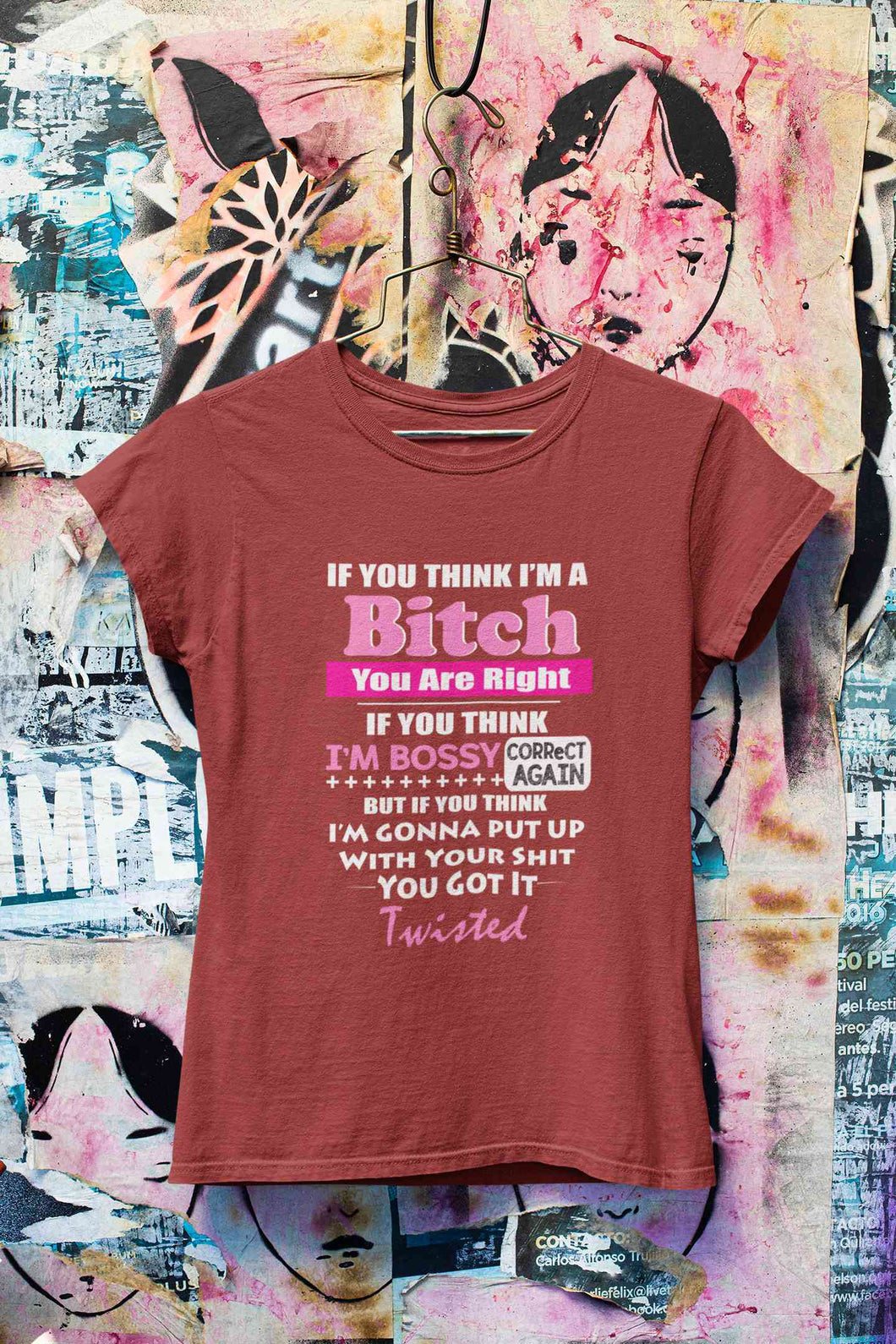 Bossy Bitch Attitude Women Half Sleeves T-shirt- KidsFashionVilla