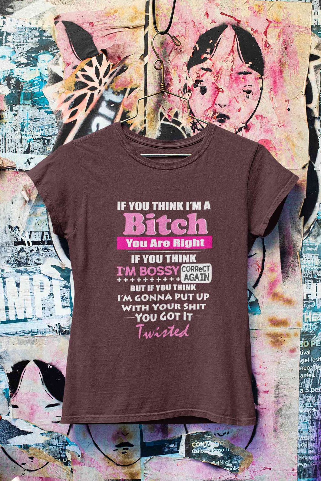 Bossy Bitch Attitude Women Half Sleeves T-shirt- KidsFashionVilla