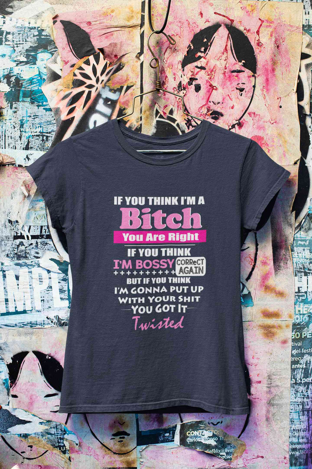 Bossy Bitch Attitude Women Half Sleeves T-shirt- KidsFashionVilla