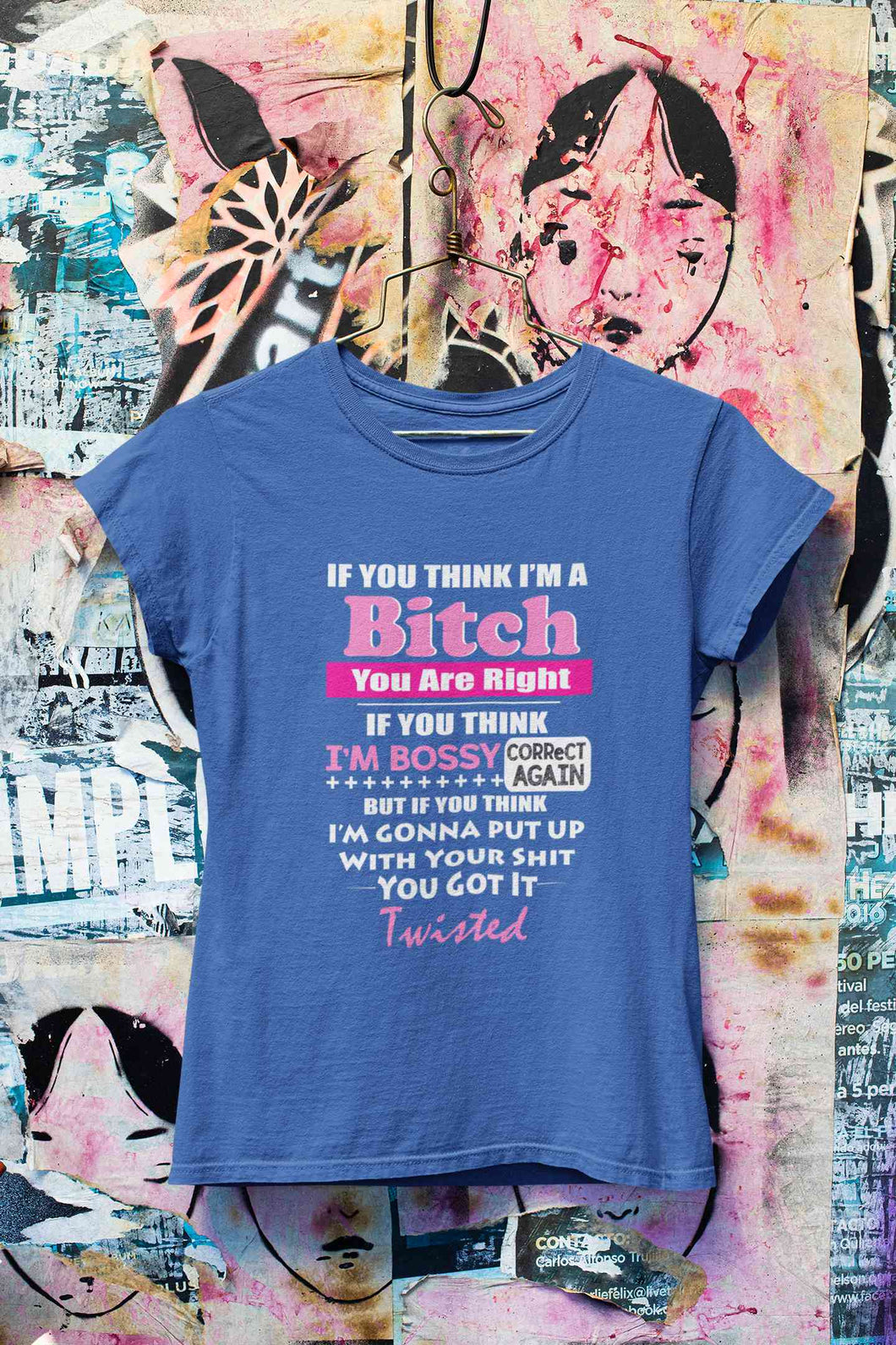 Bossy Bitch Attitude Women Half Sleeves T-shirt- KidsFashionVilla