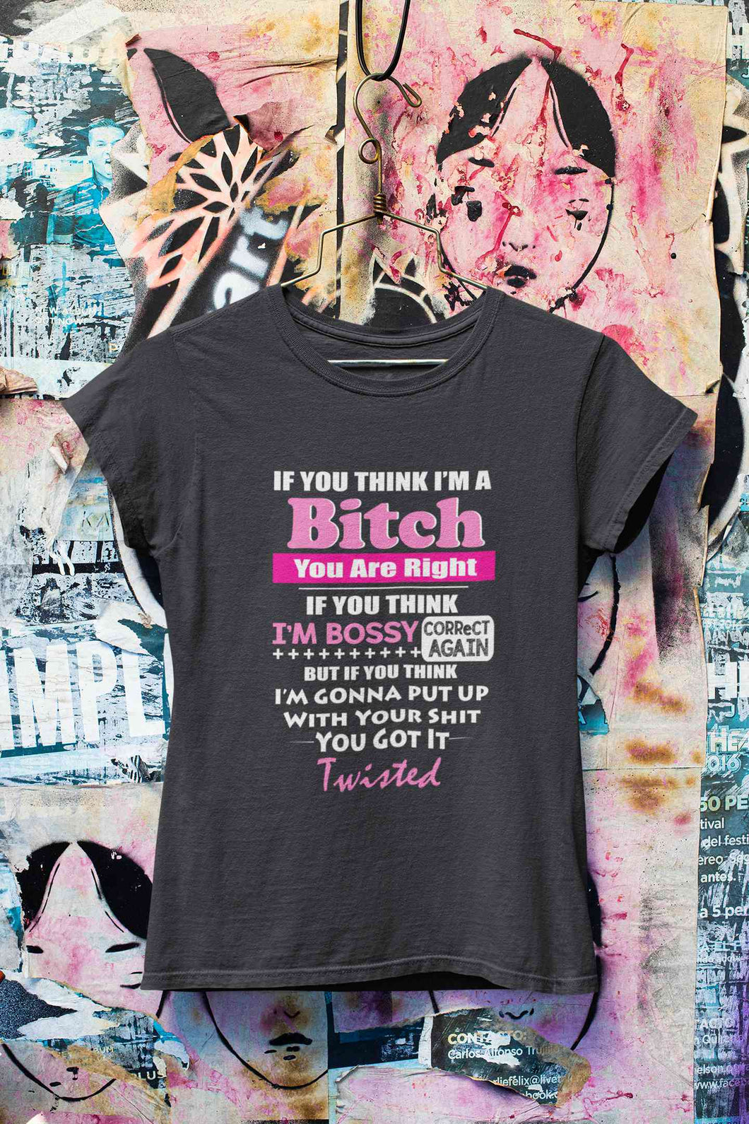 Bossy Bitch Attitude Women Half Sleeves T-shirt- KidsFashionVilla