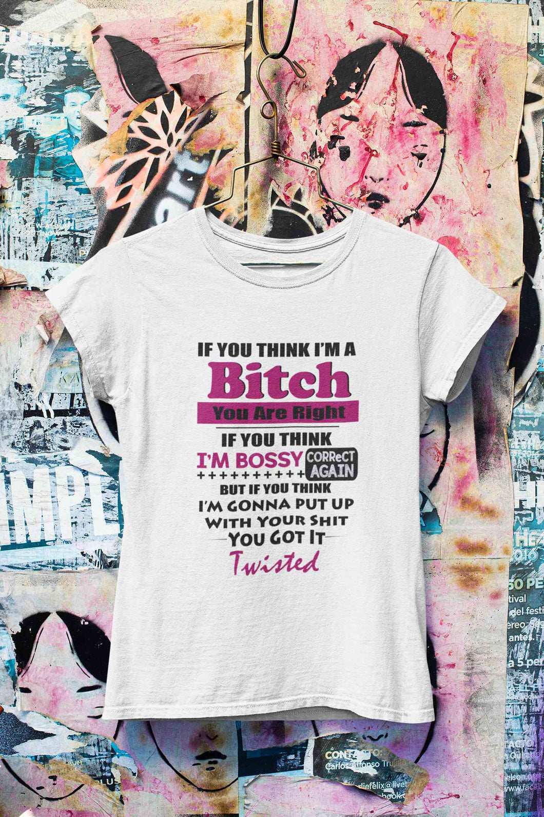 Bossy Bitch Attitude Women Half Sleeves T-shirt- KidsFashionVilla