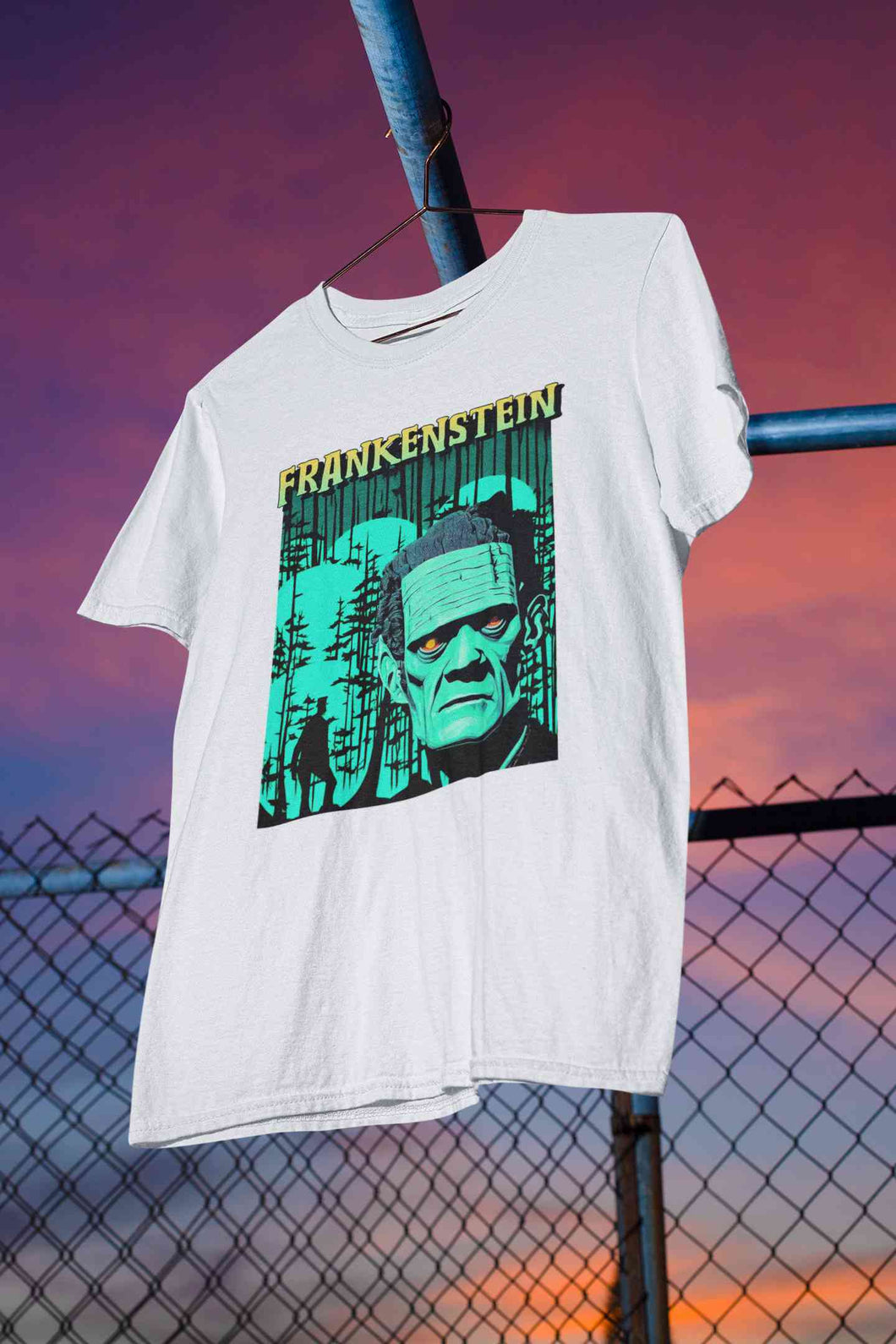 Horror Theme Frankenstein Women Half Sleeves T-shirt- KidsFashionVilla