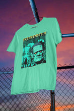 Load image into Gallery viewer, Horror Theme Frankenstein Women Half Sleeves T-shirt- KidsFashionVilla
