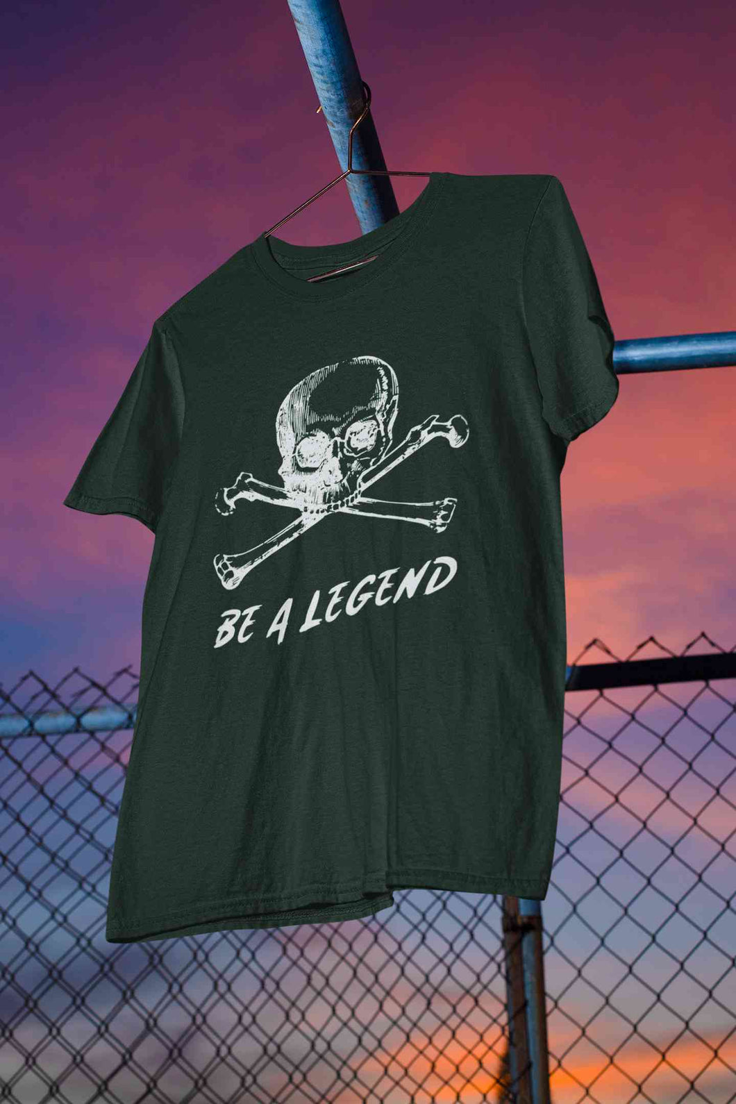 Skull Be A Legend Mens Half Sleeves T-shirt- KidsFashionVilla
