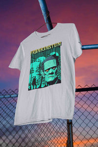 Horror Theme Frankenstein Women Half Sleeves T-shirt- KidsFashionVilla