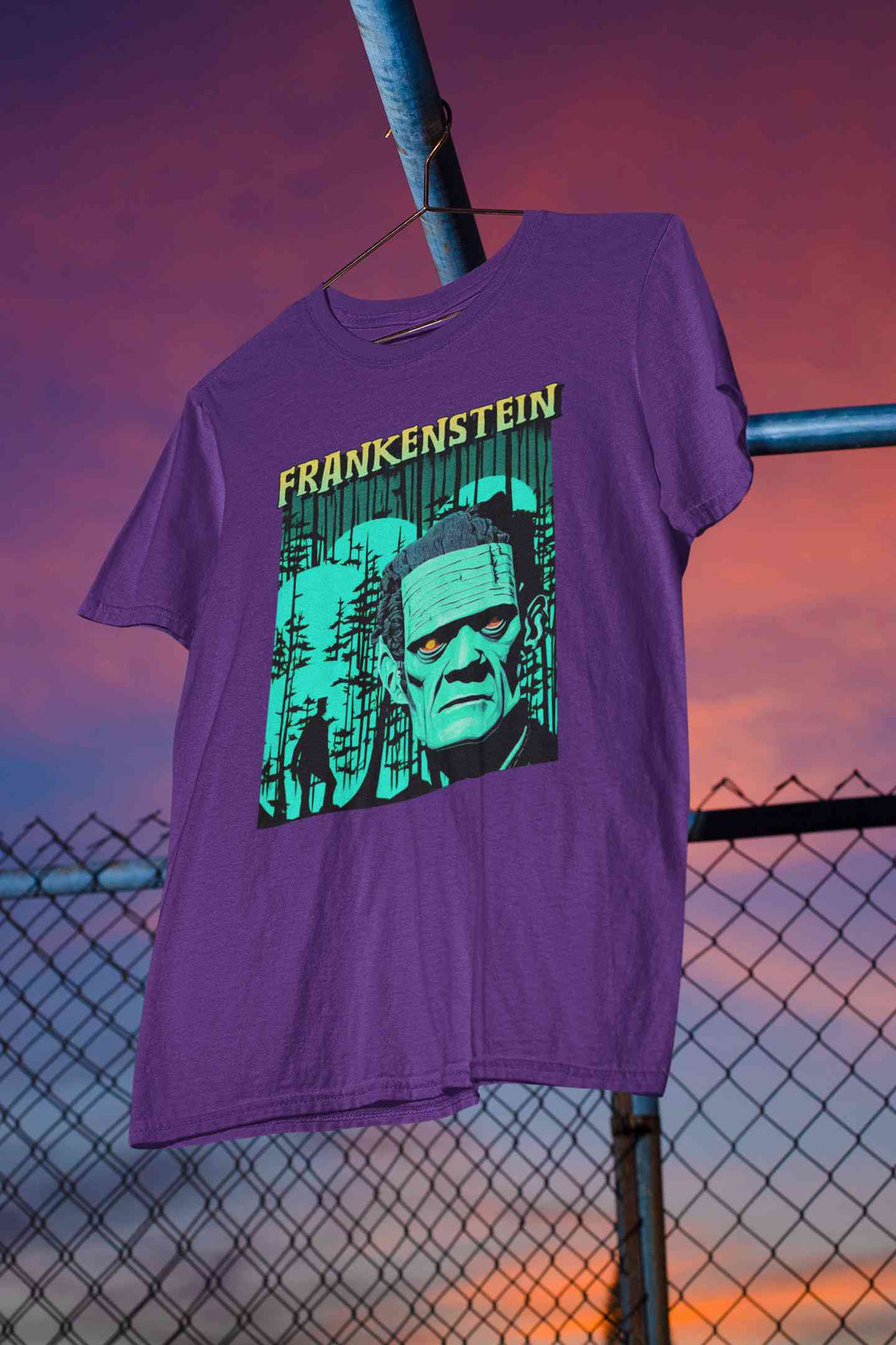 Horror Theme Frankenstein Women Half Sleeves T-shirt- KidsFashionVilla