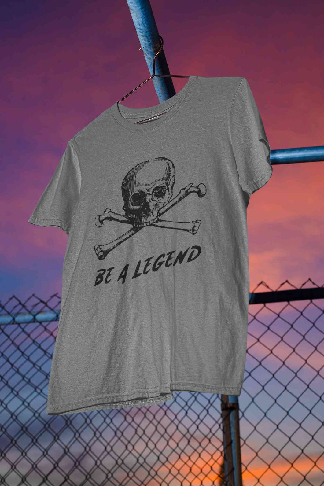 Skull Be A Legend Mens Half Sleeves T-shirt- KidsFashionVilla