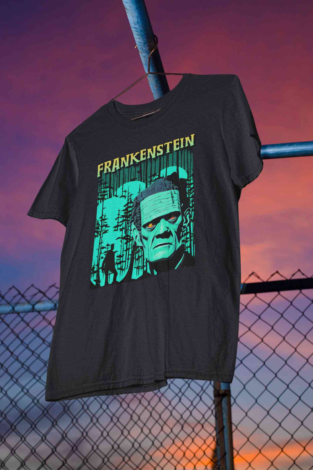 Horror Theme Frankenstein Women Half Sleeves T-shirt- KidsFashionVilla