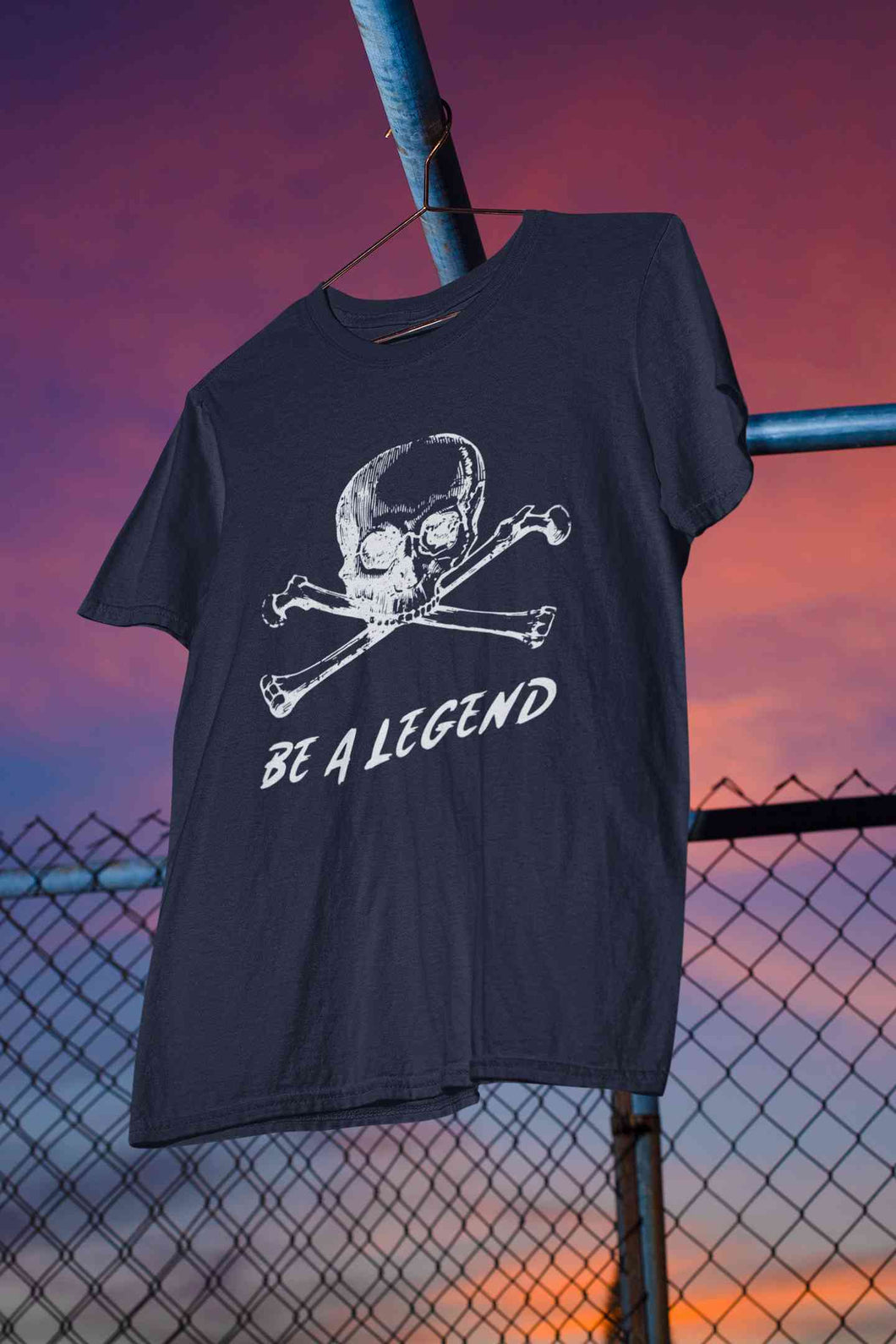 Skull Be A Legend Mens Half Sleeves T-shirt- KidsFashionVilla
