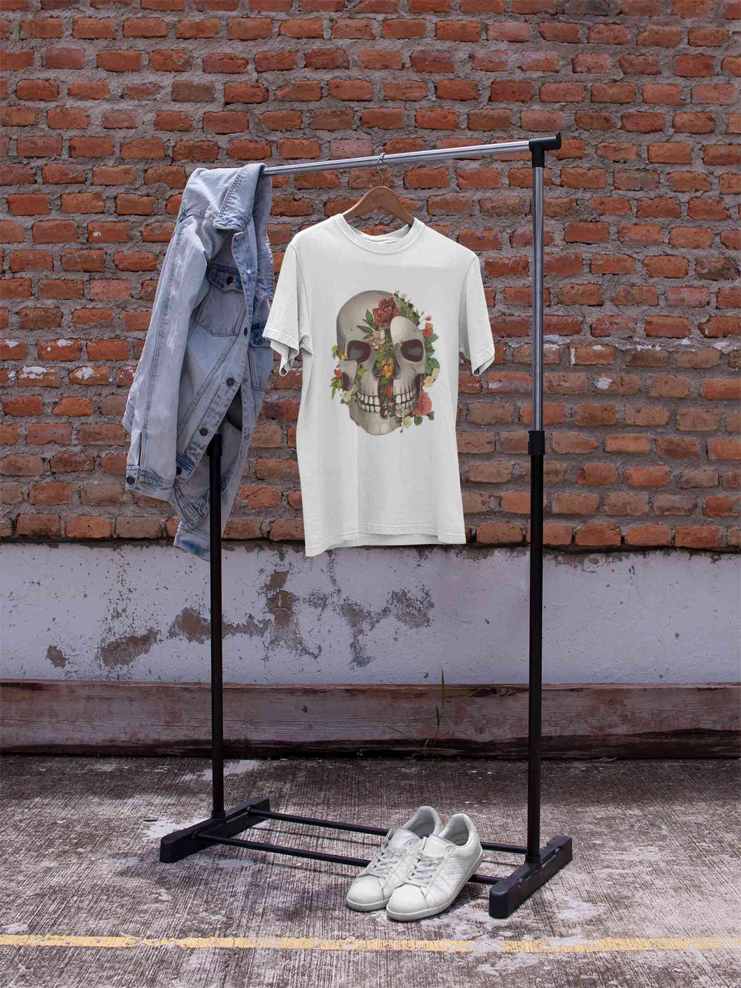 Floral And  Skull Print Women Half Sleeves T-shirt- KidsFashionVilla