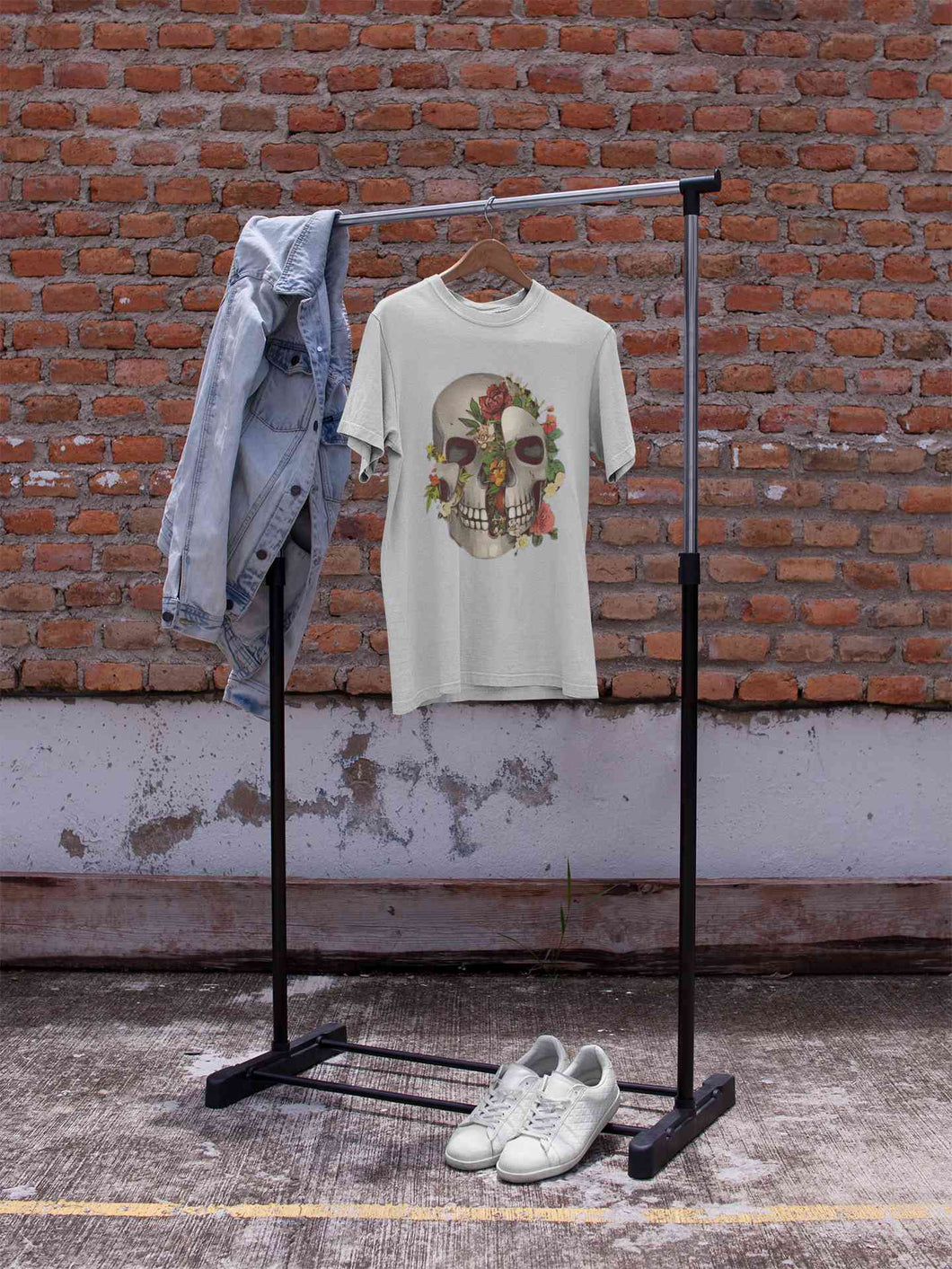 Floral And  Skull Print Women Half Sleeves T-shirt- KidsFashionVilla