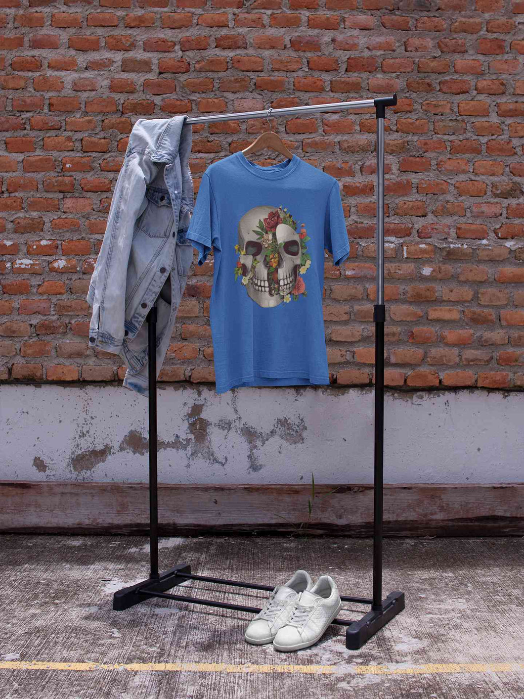 Floral And  Skull Print Women Half Sleeves T-shirt- KidsFashionVilla