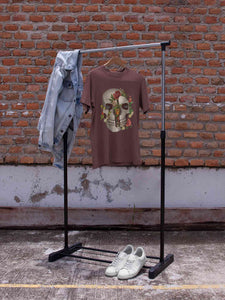 Floral And  Skull Print Women Half Sleeves T-shirt- KidsFashionVilla