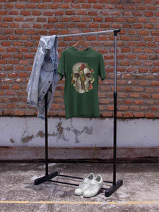 Floral And  Skull Print Women Half Sleeves T-shirt- KidsFashionVilla