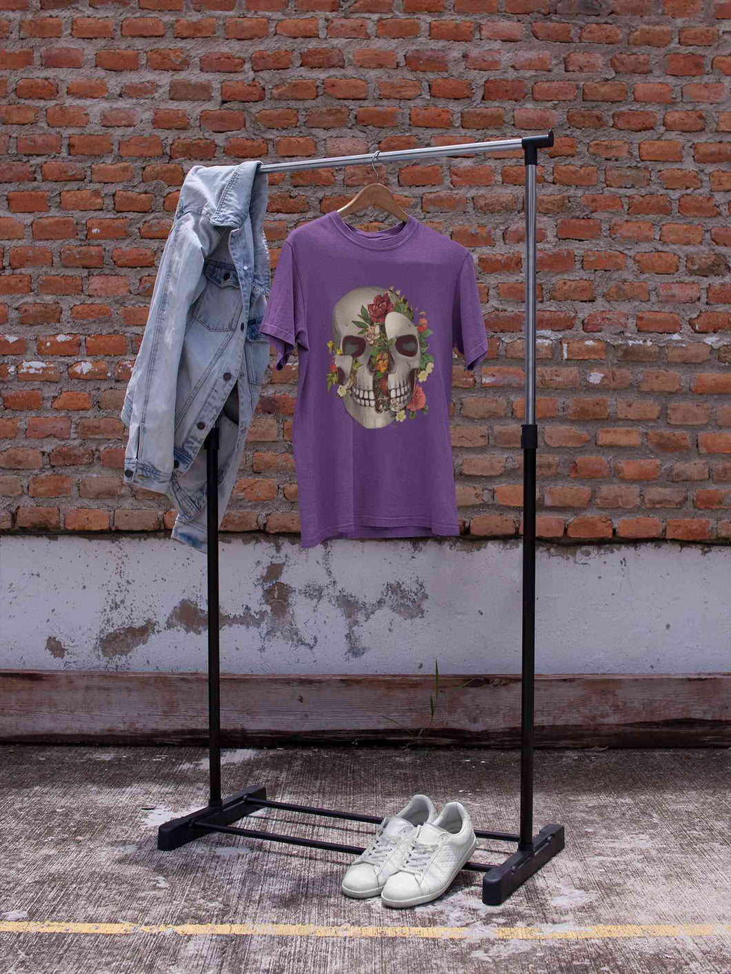 Floral And  Skull Print Women Half Sleeves T-shirt- KidsFashionVilla