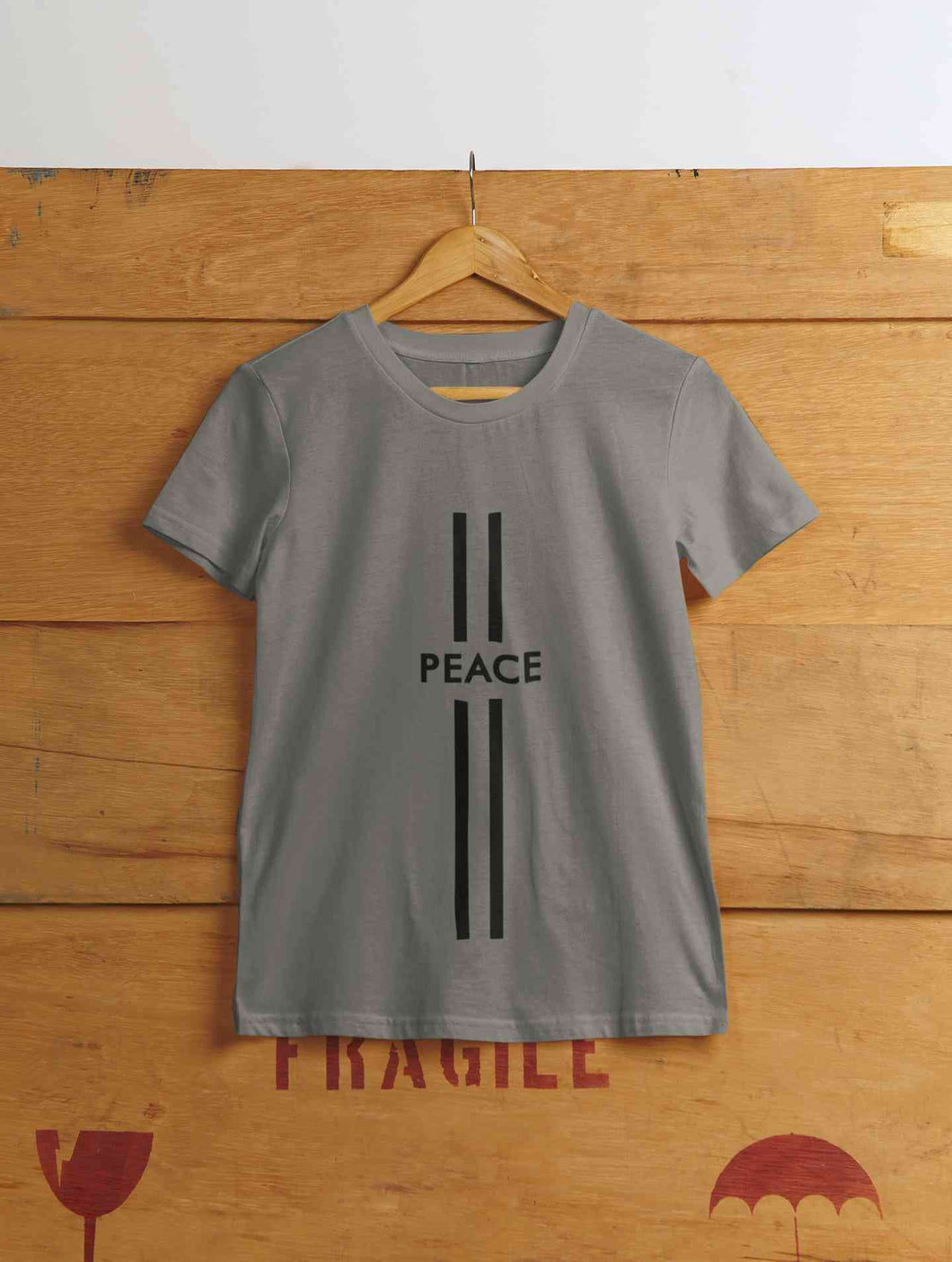 Strip Peace Women Half Sleeves T-shirt- KidsFashionVilla