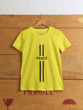 Load image into Gallery viewer, Strip Peace Women Half Sleeves T-shirt- KidsFashionVilla
