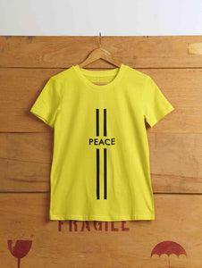 Strip Peace Women Half Sleeves T-shirt- KidsFashionVilla