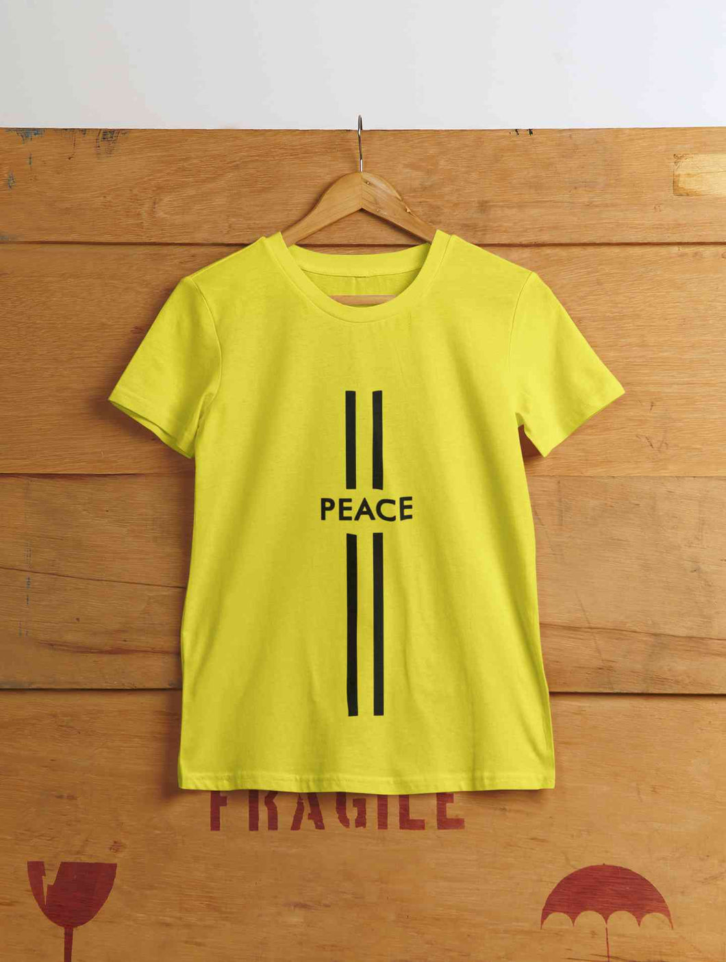 Strip Peace Women Half Sleeves T-shirt- KidsFashionVilla