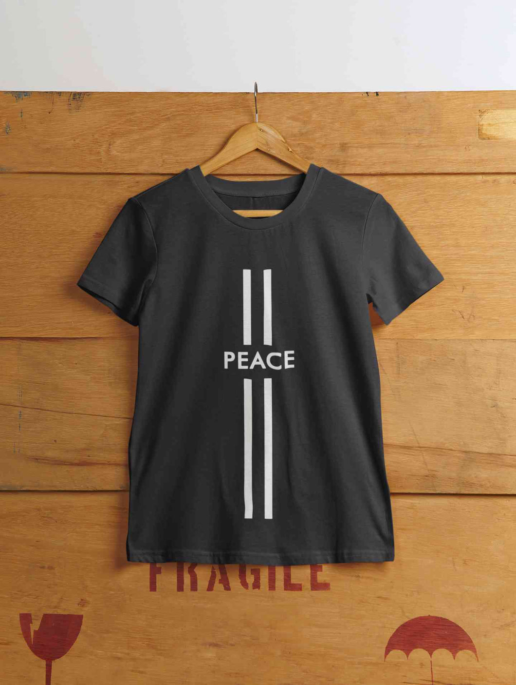 Strip Peace Women Half Sleeves T-shirt- KidsFashionVilla