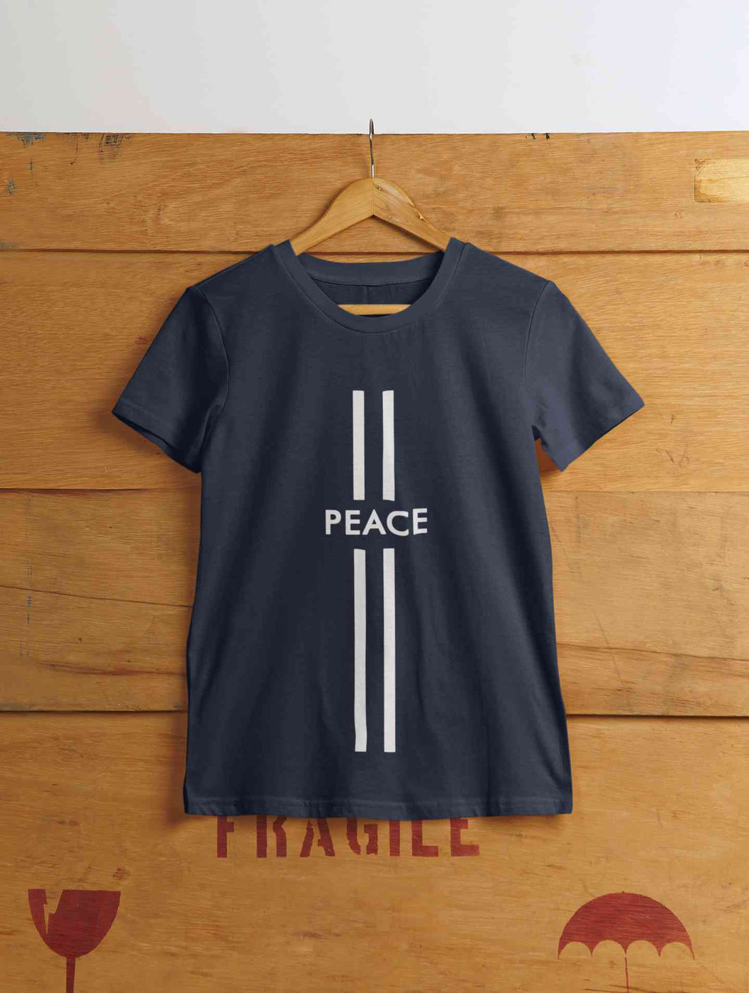 Strip Peace Women Half Sleeves T-shirt- KidsFashionVilla