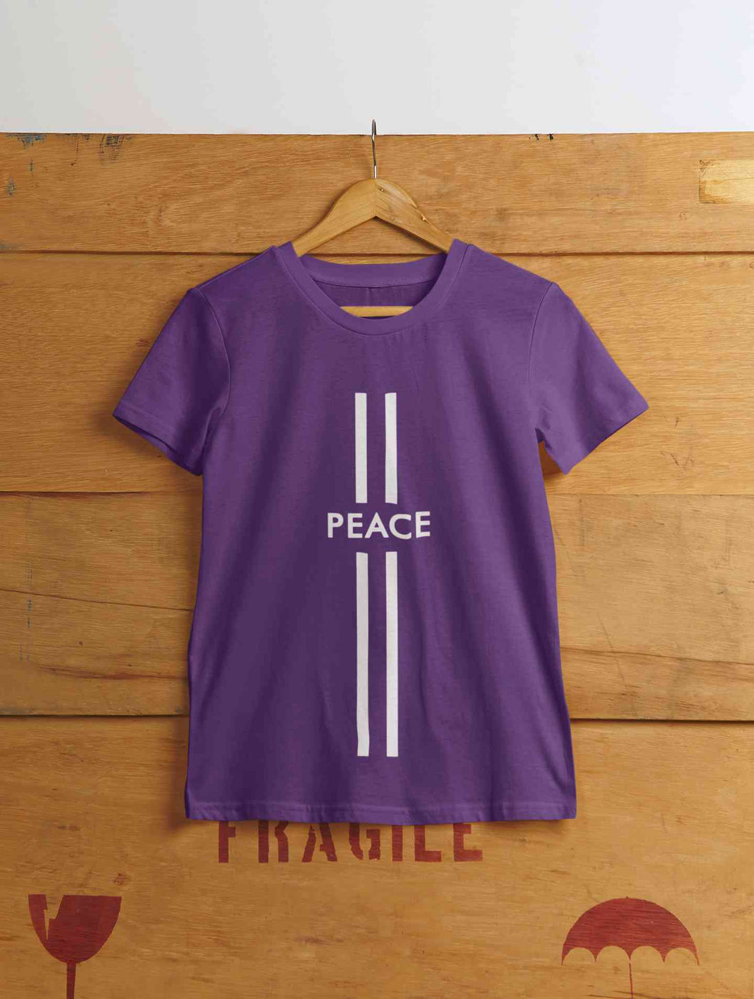 Strip Peace Women Half Sleeves T-shirt- KidsFashionVilla