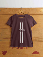 Load image into Gallery viewer, Strip Peace Women Half Sleeves T-shirt- KidsFashionVilla

