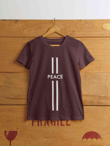 Strip Peace Women Half Sleeves T-shirt- KidsFashionVilla